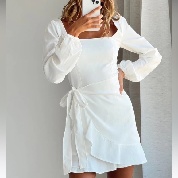 Princess Polly The Villa Mini Dress White - Picture 1 of 8